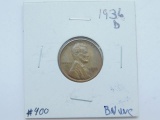 1936D LINCOLN CENT BU