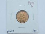 1941D LINCOLN CENT BU