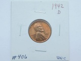 1942D LINCOLN CENT BU
