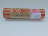 ROLL OF 1989 LINCOLN CENTS BU-RED