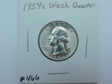 1954S WASHINGTON QUARTER BU