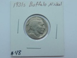 1931S BUFFALO NICKEL (A SEMI KEY) VG