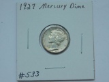 1927 MERCURY DIME AU