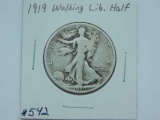 1919 WALKING LIBERTY HALF VG