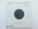 1865 INDIAN HEAD CENT AU