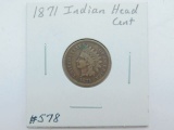 1871 INDIAN HEAD CENT (A SEMI KEY) VF