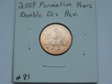 2009 LINCOLN CENT FORMATIVE YEARS DOUBLE DIE REV. BU