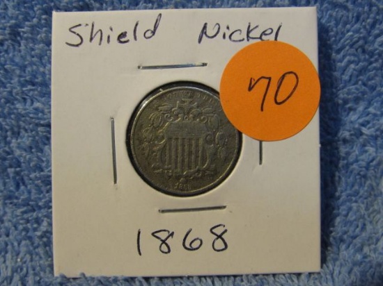 1868 SHIELD NICKEL (CORRODED) VF