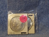 1921P&D MORGAN DOLLARS (2-COINS) AU-UNC