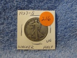 1927S WALKING LIBERTY HALF VG