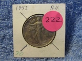 1943 WALKING LIBERTY HALF AU