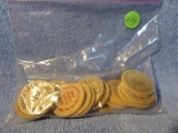 BAG OF WOODEN NICKELS