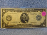 1914 $5. FEDERAL RESERVE NOTE WHITE/MELLON XF