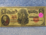 1907 $5. U.S. LEGAL TENDER (WOOD CHOPPER) NOTE VG