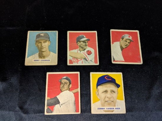 1949 Bowman baseball lot w/5 cardscondition