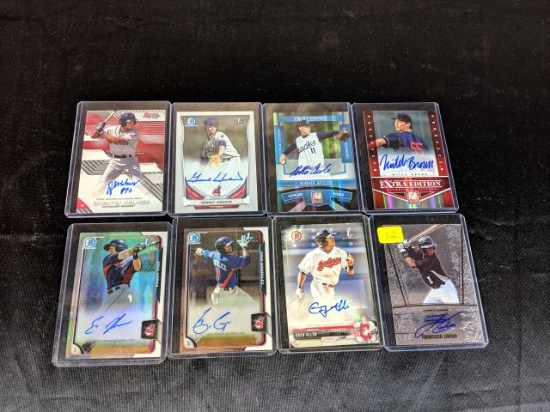 Cleveland Indians star & rookie Factory signed 9 card lot