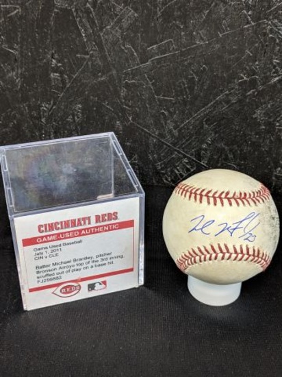 Michael Brantley signed game-used MLB baseball, JSA & MLB certs