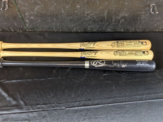 Jody Gerut game-type bat signed & 2 engraved '95,'97 Indian championship batscert.Indian bats are en