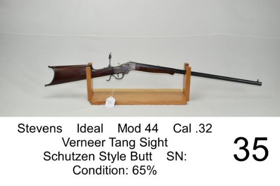 Stevens    Ideal    Mod 44    Cal .32    Verneer Tang Sight    Schutzen Style Butt    SN: 2606    Co