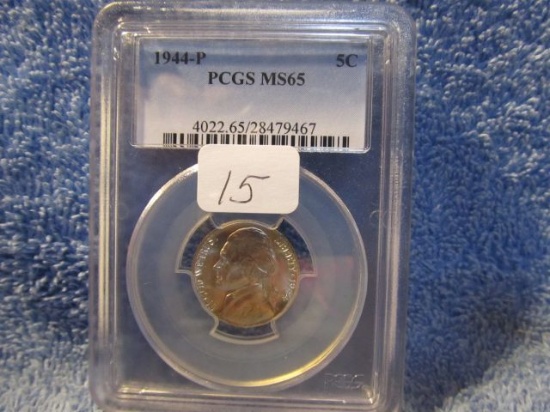 1944P JEFFERSON WAR NICKEL PCGS MS65