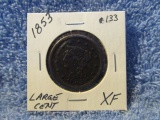 1853 LARGE CENT XF