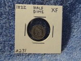 1832 BUST HALF DIME XF