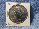 1922 PEACE DOLLAR BU