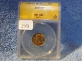 1940 LINCOLN CENT ANACS MS66 RED