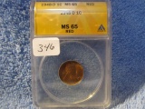 1948D LINCOLN CENT ANACS MS65 RED