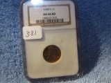 1940S LINCOLN CENT NGC MS66 RD