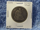 1849 SEATED HALF VG+