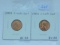 1940D,S, LINCOLN CENTS (2-COINS) BU RB