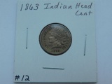 1863 INDIAN HEAD CENT BU
