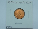 1947S LINCOLN CENT BU RED