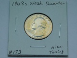 1968S WASHINGTON QUARTER (NICE TONING) PF