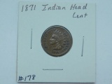 1871 INDIAN HEAD CENT (A SEMI KEY) XF