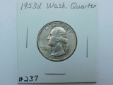 1953D WASHINGTON QUARTER BU