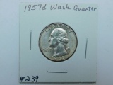 1957D WASHINGTON QUARTER BU