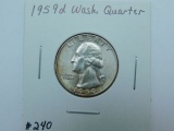 1959D WASHINGTON QUARTER BU