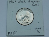 1967 WASHINGTON QUARTER SMS BU (LOOKS LIKE A PROOF)