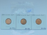 1941P,D,S, LINCOLN CENTS (3-COINS) BU