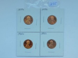 1977S,78S,80,81S, LINCOLN CENTS (4-COINS) PF