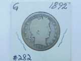 1892 BARBER QUARTER (FIRST YEAR) G