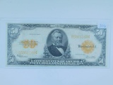 1922 $50. GOLD CERTIFICATE (VERY RARE NOTE) AU