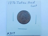 1876 INDIAN HEAD CENT (OBV. RIM NICK) XF