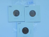 1916,19,20D, LINCOLN CENTS (3-COINS) XF-UNC