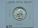 1954S WASHINGTON QUARTER BU