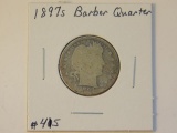 1897S BARBER QUARTER (A TOUGH DATE) AG