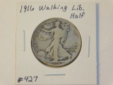 1916 WALKING LIBERTY HALF (A SEMI KEY) F