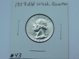 1958D/D WASHINGTON QUARTER BU